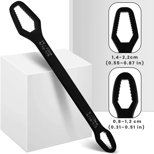 Robust multifunction key for various screws and nuts