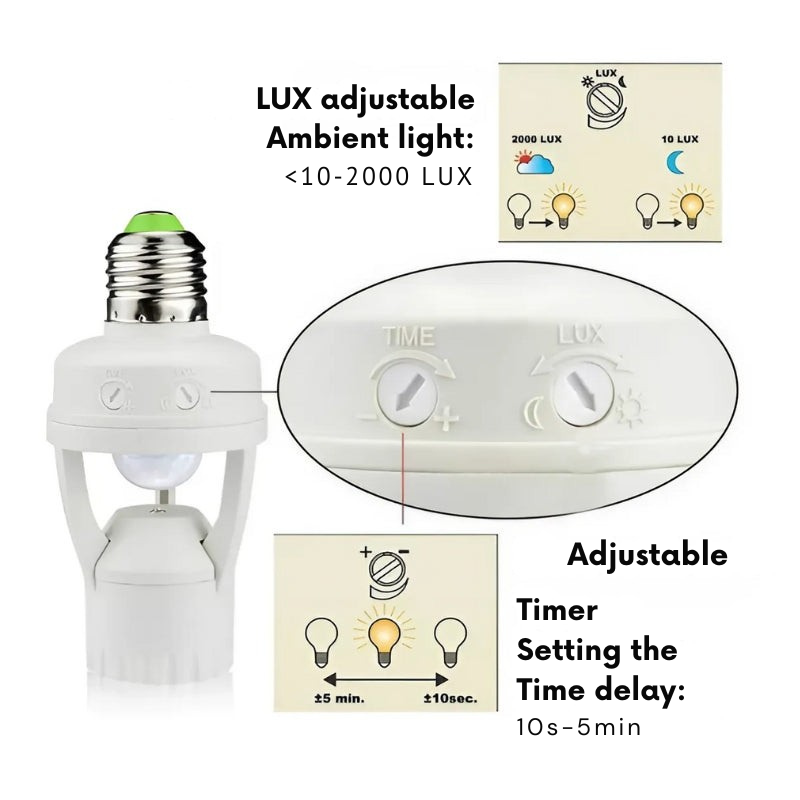 Adattatore di illuminazione intelligente con sensore di movimento