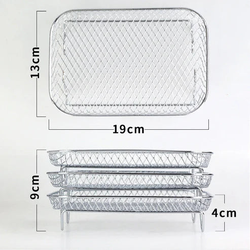 均一な空気調理のためのスタッキングバスケット (x3)