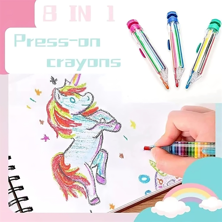 1本で8色のペン – インスタントクリエイティブデザイン (x2)