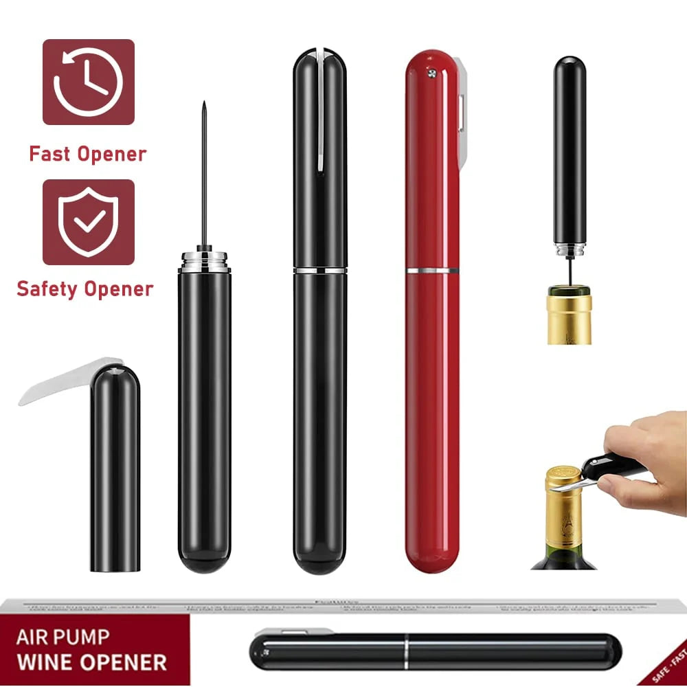 Air pump bottle opener: easy and quick uncorking