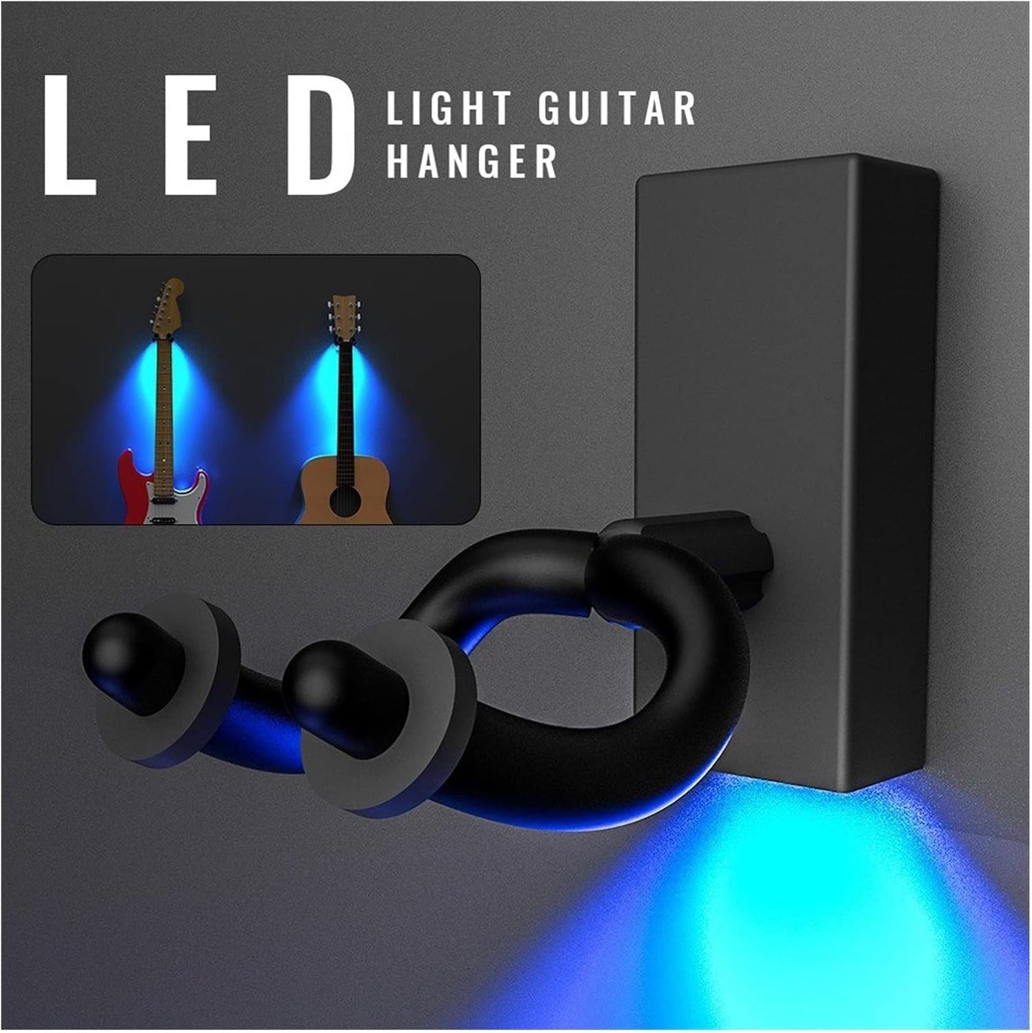 Wall-mounted LED support for guitar – Illuminate your instrument