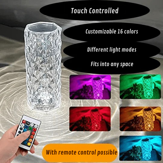 CrystalMax™ - Lámpara de mesa LED con efecto de cristal