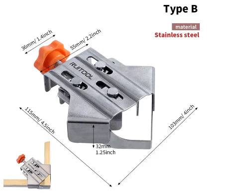 Pince d’angle 90° pour assemblages bois précis