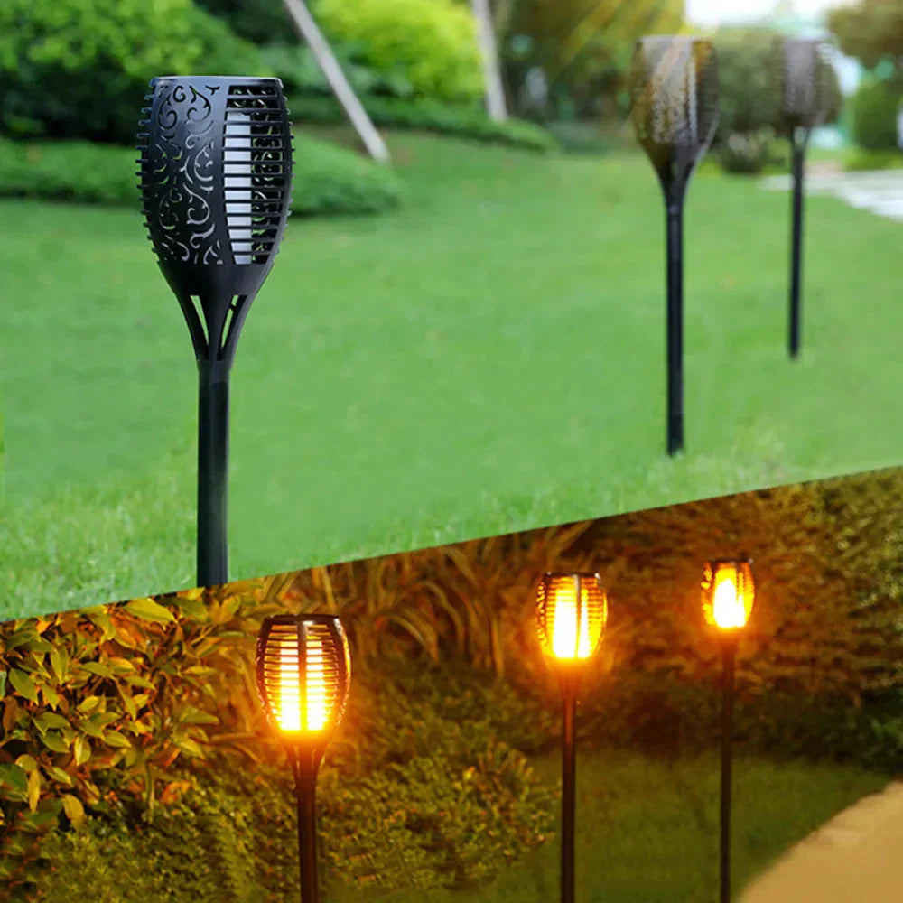 Lampa solarna LED – Realistyczny płomień bez ognia