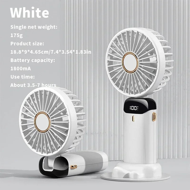 Krachtige mini ventilator met slimme LED-display