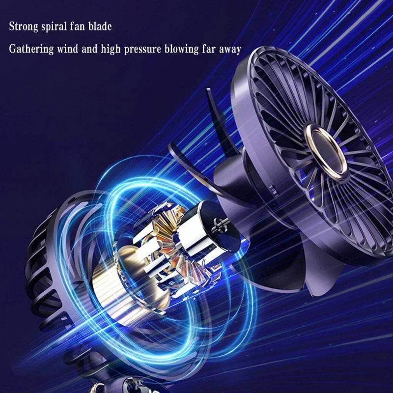 Krachtige mini ventilator met slimme LED-display