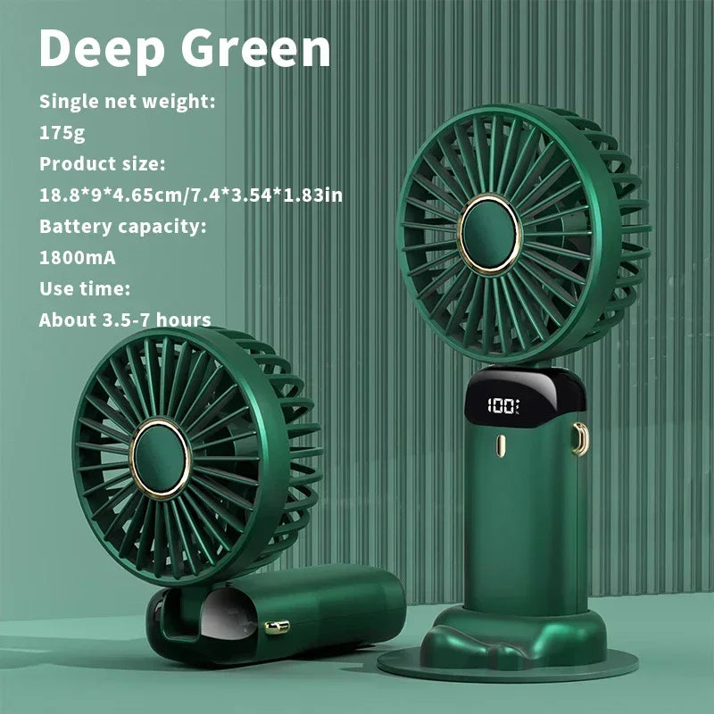 Krachtige mini ventilator met slimme LED-display