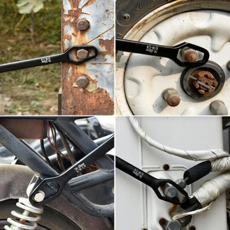 Robust multifunction key for various screws and nuts