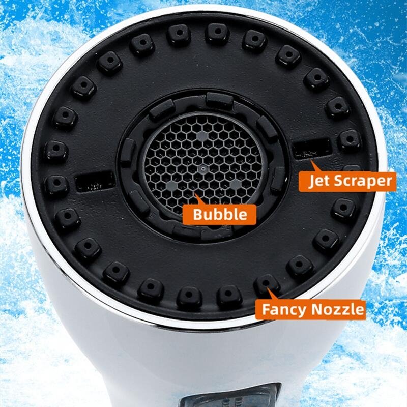 Faucet showerhead 3 jets – Power and water savings
