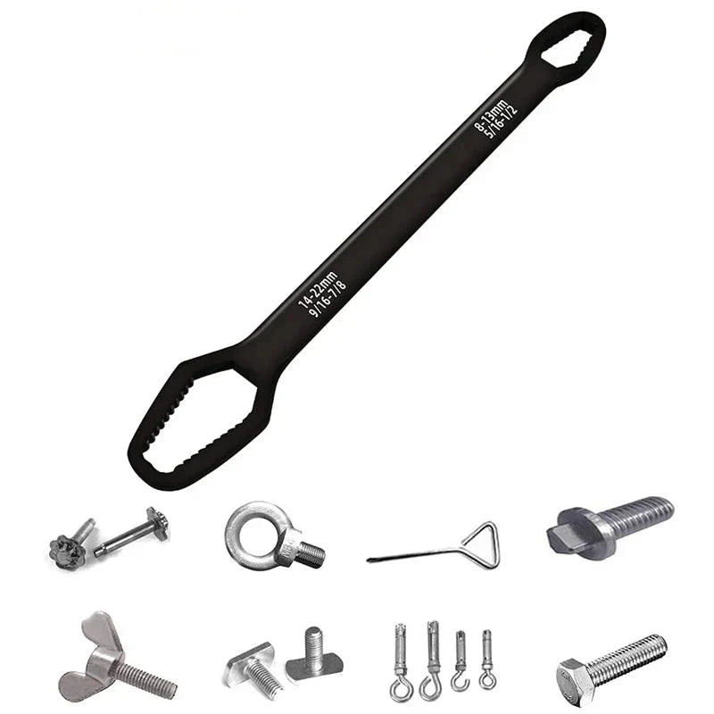 Robust multifunction key for various screws and nuts