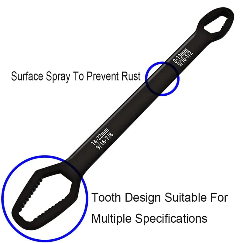 Robust multifunction key for various screws and nuts