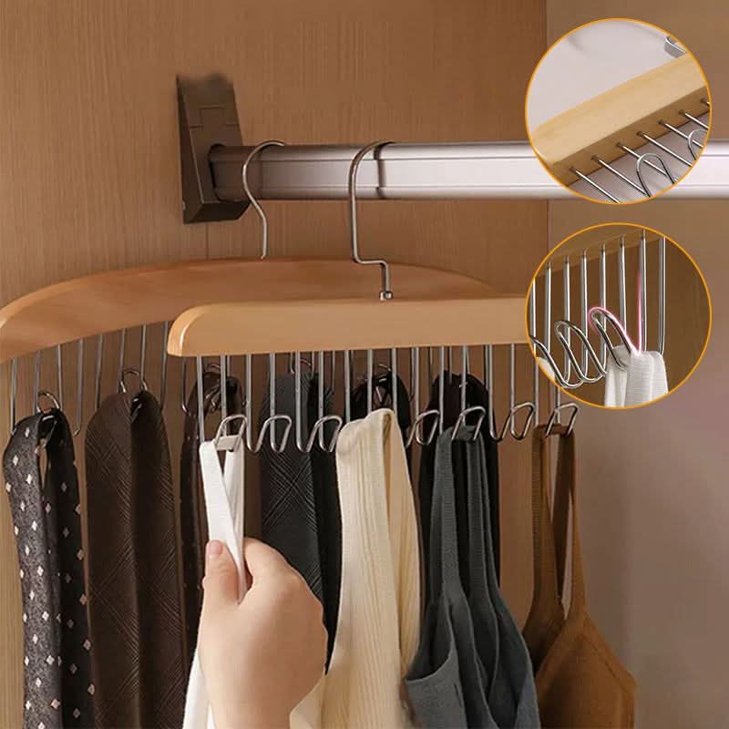 Appendiabiti in legno multi-ganci per un'organizzazione elegante 