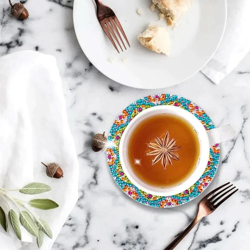 DIY coasters med rhinestones 