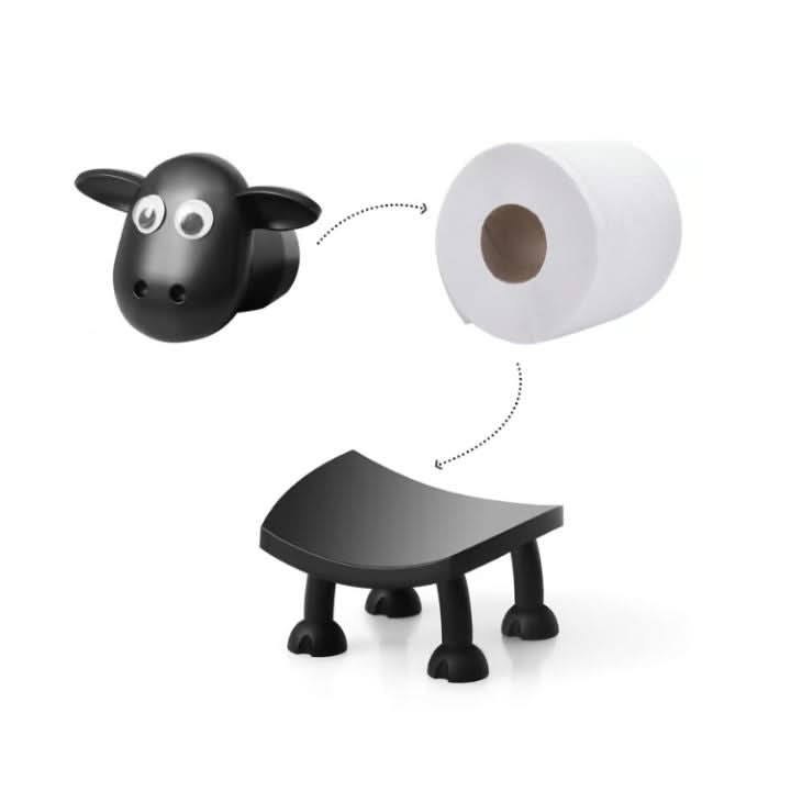 Toiletpapirholder i form af en får 