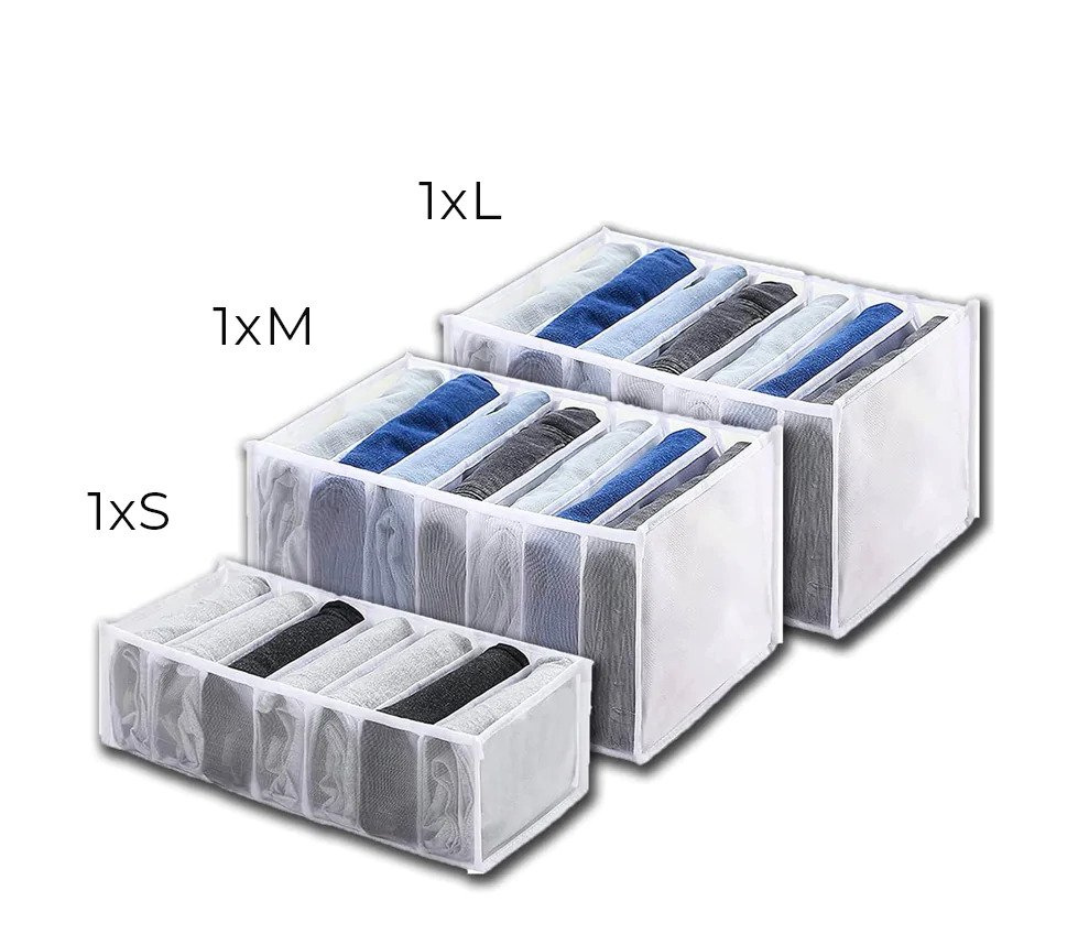Kit di scatole di immagazzinaggio per organizzare i tuoi cassetti (x3) 