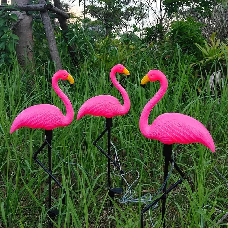 Bright solar flamingo Pink – Magical garden at night 