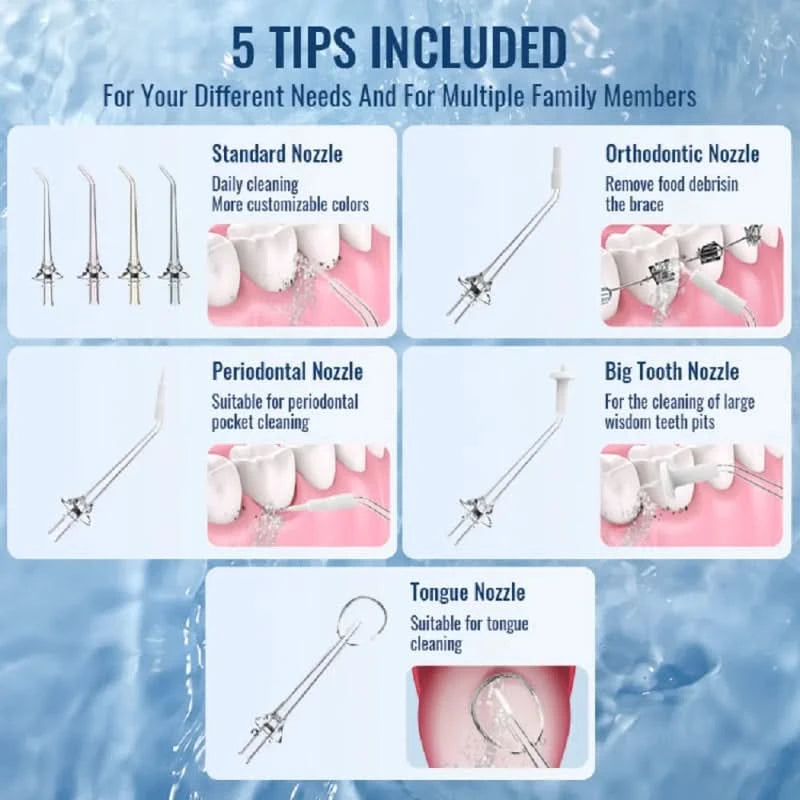 Rechargeable hydropulse for dental care 