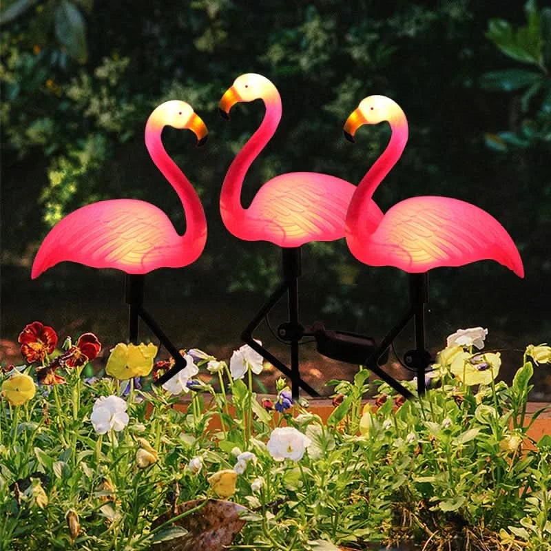 Bright solar flamingo Pink – Magical garden at night 