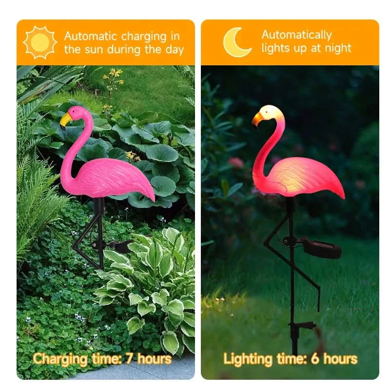 Bright solar flamingo Pink – Magical garden at night 