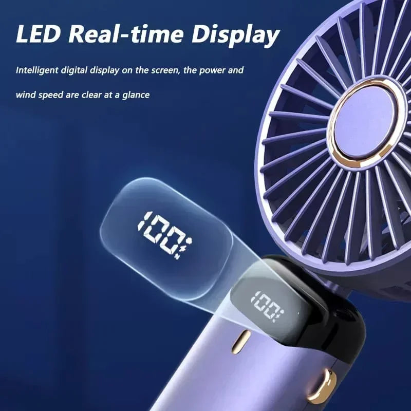 Kraftig mini-fläkt med smart LED-skärm 