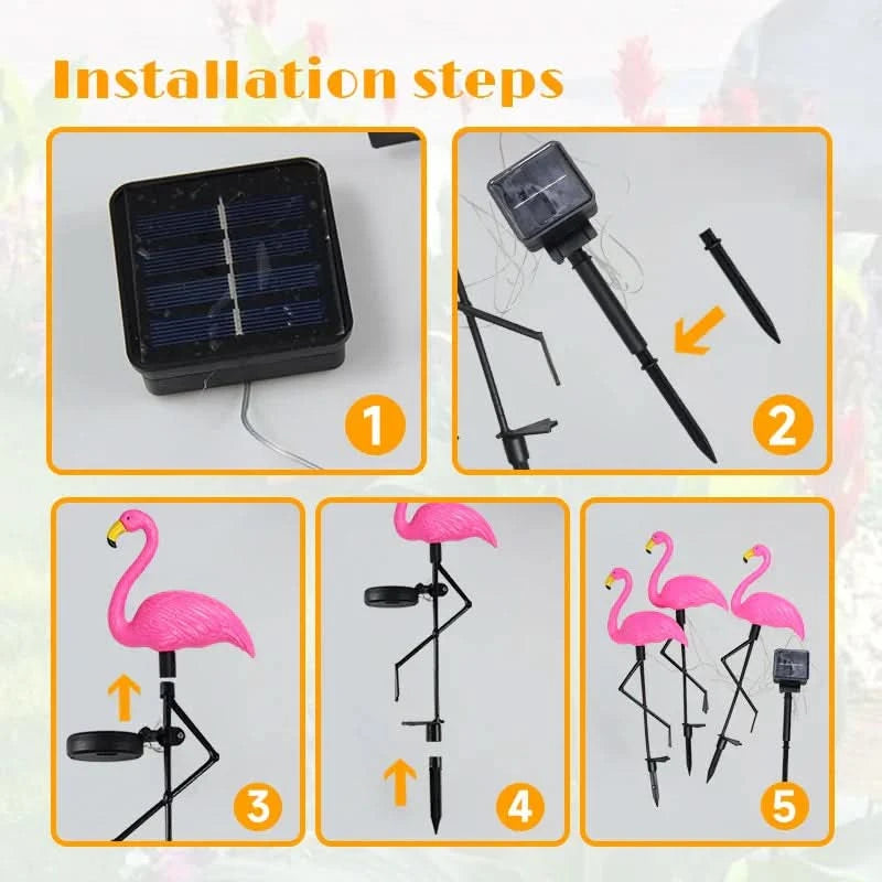 Bright solar flamingo Pink – Magical garden at night 