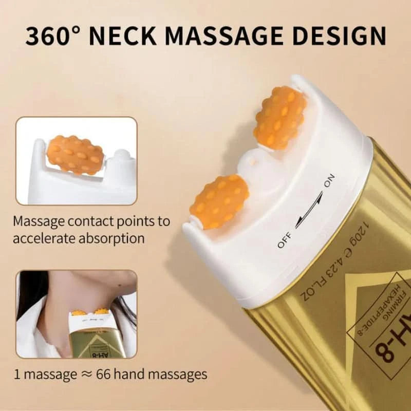 Verstevigende crème voor de hals met geïntegreerde massager 